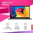thumbnail image 3 of Lenovo Ideapad 3i Laptop, 14 Inch FHD Display, Intel Core i3-1115G4 Processor, 36GB RAM, 1TB SSD, Intel UHD Graphics, Wi-Fi 6, Bluetooth, Media Card Reader, Windows 11 Home in S Mode, Cefesfy USB Hub, 3 of 7
