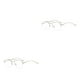 thumbnail image 1 of Qarigey Hombres Medio marco Anteojos Gafas de lectura Moda Doble viga Anteojos Espectáculos Interior Exterior Plata blanco Blanco plateado 2piezas, 1 of 6