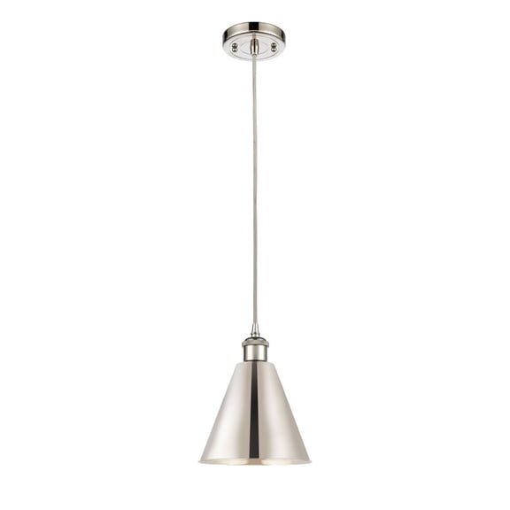 516-1P-PN-MBC-8-PN Innovations Lighting Ballston Cone - 1 Light Mini Pendant In Industrial Style-11.75 Inches Tall and 8 Inches Wide-Polished Nickel