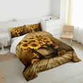 thumbnail image 3 of Homewish Rustic Sunflower Full Size Comforter Sets,Old Barn Door Bedding Comforter Set,Country Floral Bedding Sets For Girls Boys,Luxury Bedroom Decor Reversible,3-Piece, 3 of 8
