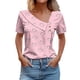 thumbnail image 1 of Camisetas de Manga Corta para las Mujeres a Cuadros Impreso Botón Casual Camiseta, Camisetas de Mujer Casual para Primavera Verano, 1 of 4