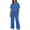 Blue, variant on Womens Sets 2 PC Short Sleeve Tee Shirts Crew Neck Full Length Loose Fitted Pants Daily Wear Casual Sets for Women