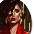 thumbnail image 3 of DESIGN ART Designart "Ravishing Woman In Red III" Woman Sensual Metal Round Wall Art 23x23 - Disc of 23 Inch, 3 of 5