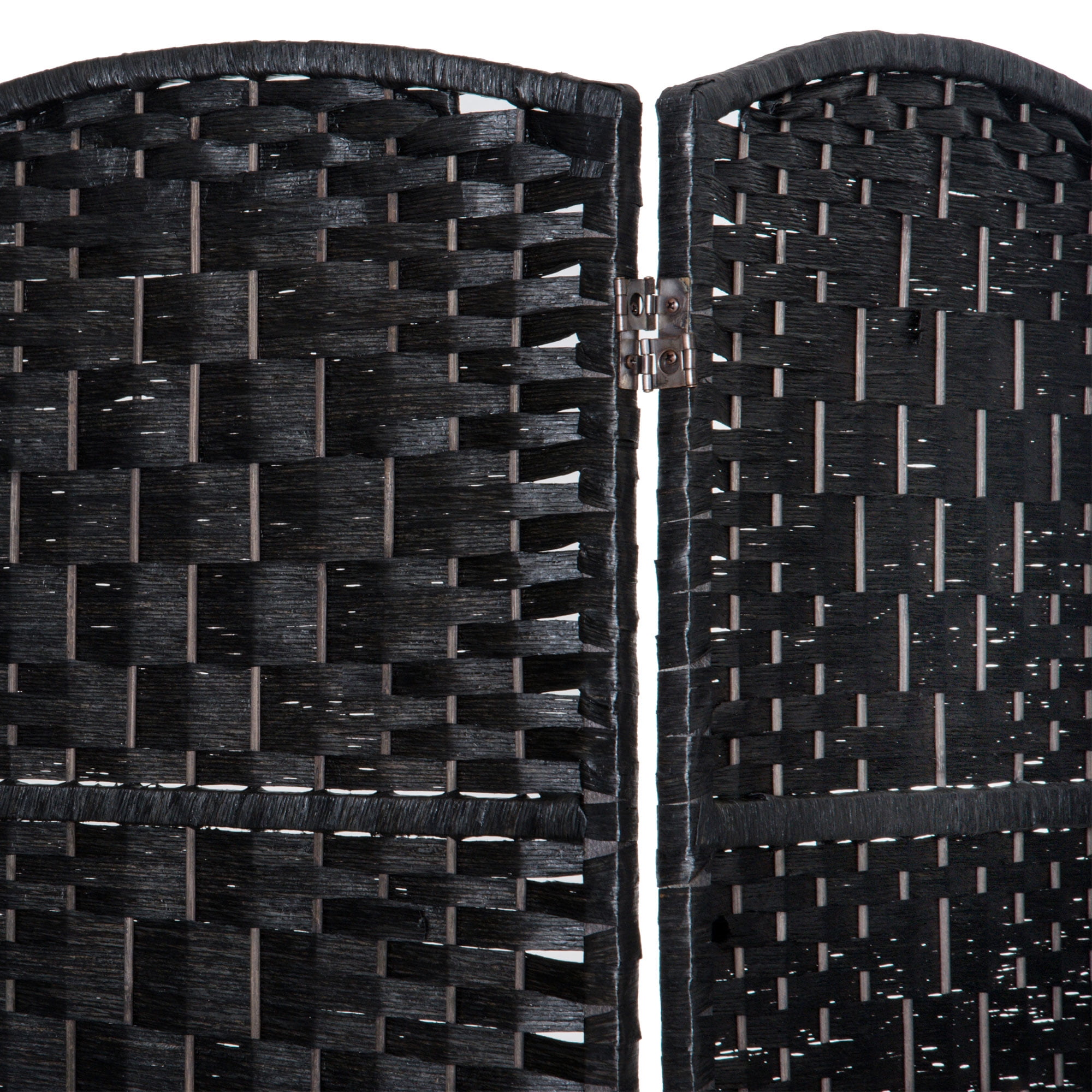 HOMCOM 6' Tall Wicker Weave 6 Panel Room Divider Privacy Screen - Black