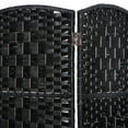 thumbnail image 6 of HOMCOM 6' Tall Wicker Weave 6 Panel Room Divider Privacy Screen - Black, 6 of 9