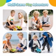Dimoarch Dinosaur Construction Trucks Toys for Boys Ages 2 3 4, Toddlers Sandbox Vehicle Excavator Toys, Dino Press and Go Cars, Boys Birthday Gifts