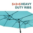 thumbnail image 5 of Ainfox 15ft Large Patio Umbrella, Double-Sided Outdoor Rectangle Table Umbrellas with Fillable Weighted Sand Bag Base，Blue, 5 of 9