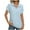 Light Blue, variant on ZyeKqe Tops for Women Trendy Short Sleeve Shirts Lapel V Neck T Shirts Loose Fitted Summer Top