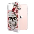 thumbnail image 2 of WIRESTER Clear/Silver Glitter Case, Sparkle Bling TPU Cover for Apple iPhone 13 6.1" 2021, Red Pink Skull Flowers, 2 of 3