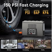 GCZ 3000A Peak Portable Jump Starter with Air Compressor 150PSI, Battery Booster for All Gas & 6.5L Diesel Engine, 20000mAh Power pack with Dual Cylinder & LED Display & Flashlight