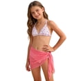 thumbnail image 3 of Lullu Girls Floral Halter Bikini Swimsuit with Cover up Bathing Suit, 3-Piece, Sizes 7-12, 3 of 8