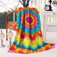 thumbnail image 2 of Colorful Tie Dye Mandala Pattern Blanket,Comfortable Soft Flannel Throw Blanket,All Season,Warm Lightweight Blankets for Sofa Bed Couch Living Room Chair,60"x80", 2 of 4