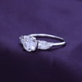 thumbnail image 3 of 2 1/4 Carat 7.5MM Round & 6X4MM Pear Cut Lab Created Moissanite Diamond 3-Stone Engagement Ring For Women In 14K White Gold Over Sterling Silver (G-H Color, VVS1 Clarity, 2.25 Cttw)-7, 3 of 7