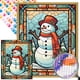 thumbnail image 1 of Pintura 5D DIY Vitral Redondo Completo AB Diamante Muñeco de Nieve 45x55cm, 1 of 9