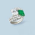 thumbnail image 6 of Ross-Simons Simulated Emerald and 6.85 ct. t.w. CZ Ring in Sterling Silver, Women's, Adult, 6 of 8