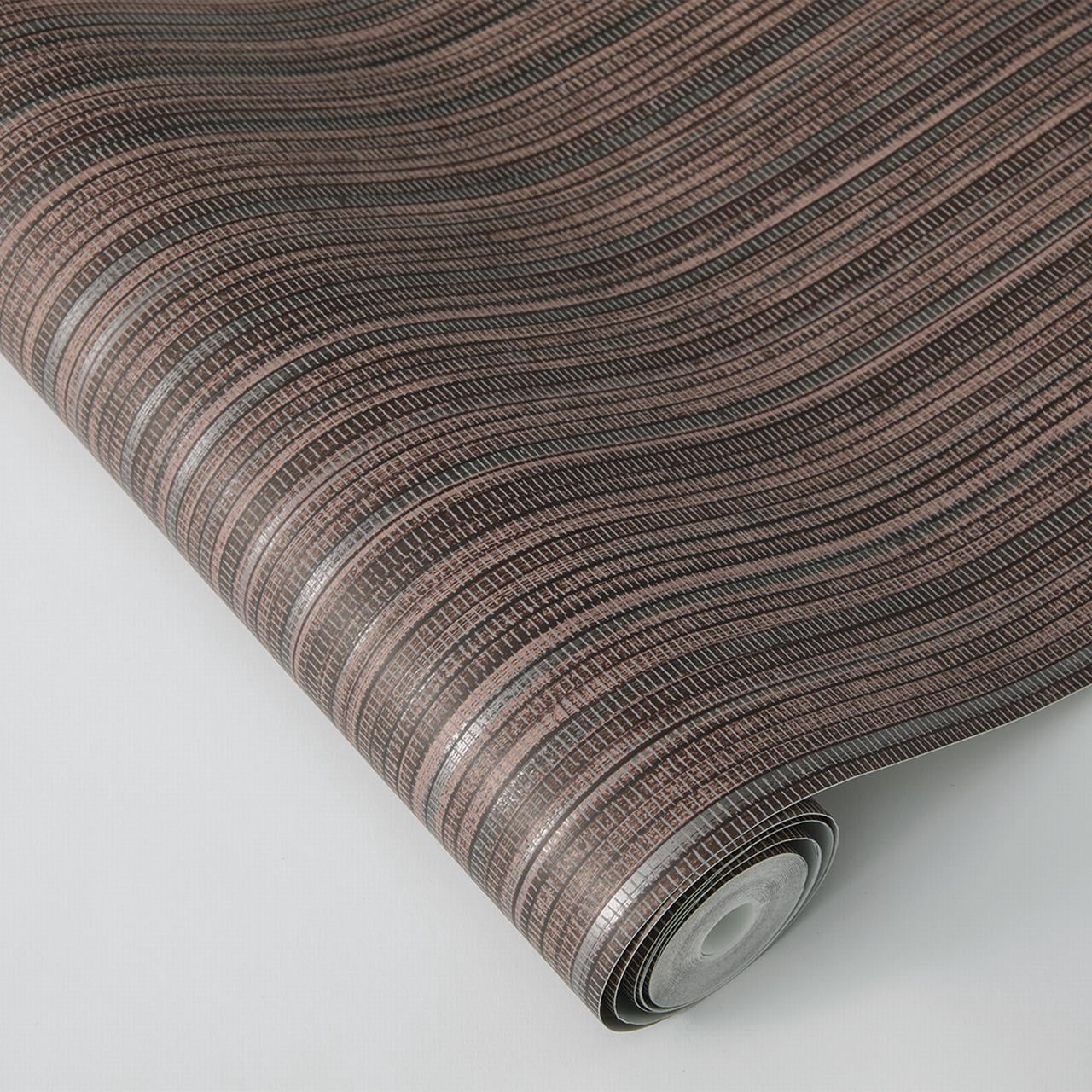 Tempaper Textured Faux Grasscloth Brown & Metallic Silver Peel and Stick Wallpaper, 20.5" x 16.5'
