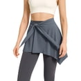 thumbnail image 2 of Women's Two Way Convertible Yoga Skirt, Wrap Around Waist Skirt or Neck Poncho, Lightweight Sports Cover Up Skirt for Beach, Yoga and Daily Sun Protection Dark Gray A, 2 of 7