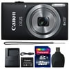 Canon Powershot IXUS 185 / ELPH 180 20MP Compact Digital Camera Black with 32GB Accessory Bundle