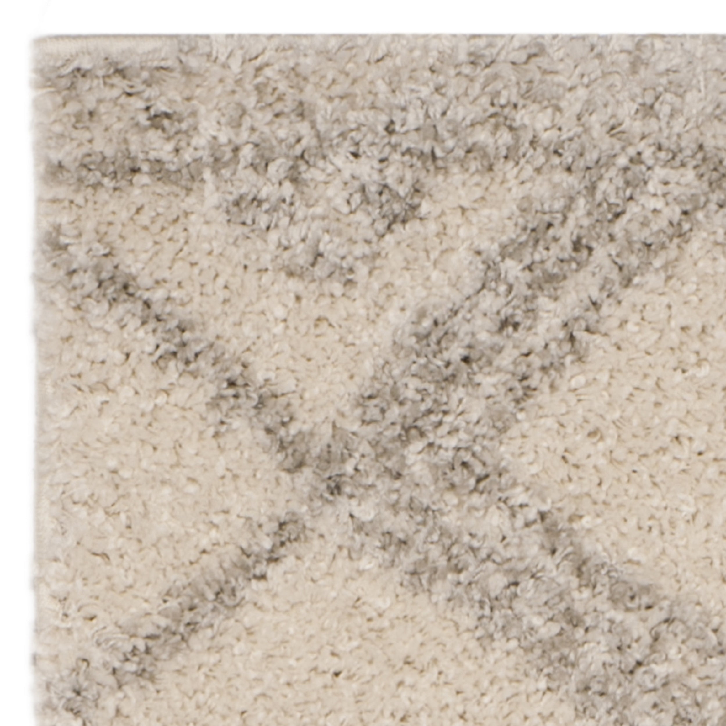 SAFAVIEH Arizona Almira Geometric Shag Runner Rug, Ivory/Grey, 2'3" x 8'