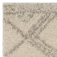 thumbnail image 4 of SAFAVIEH Arizona Almira Geometric Shag Runner Rug, Ivory/Grey, 2'3" x 8', 4 of 6