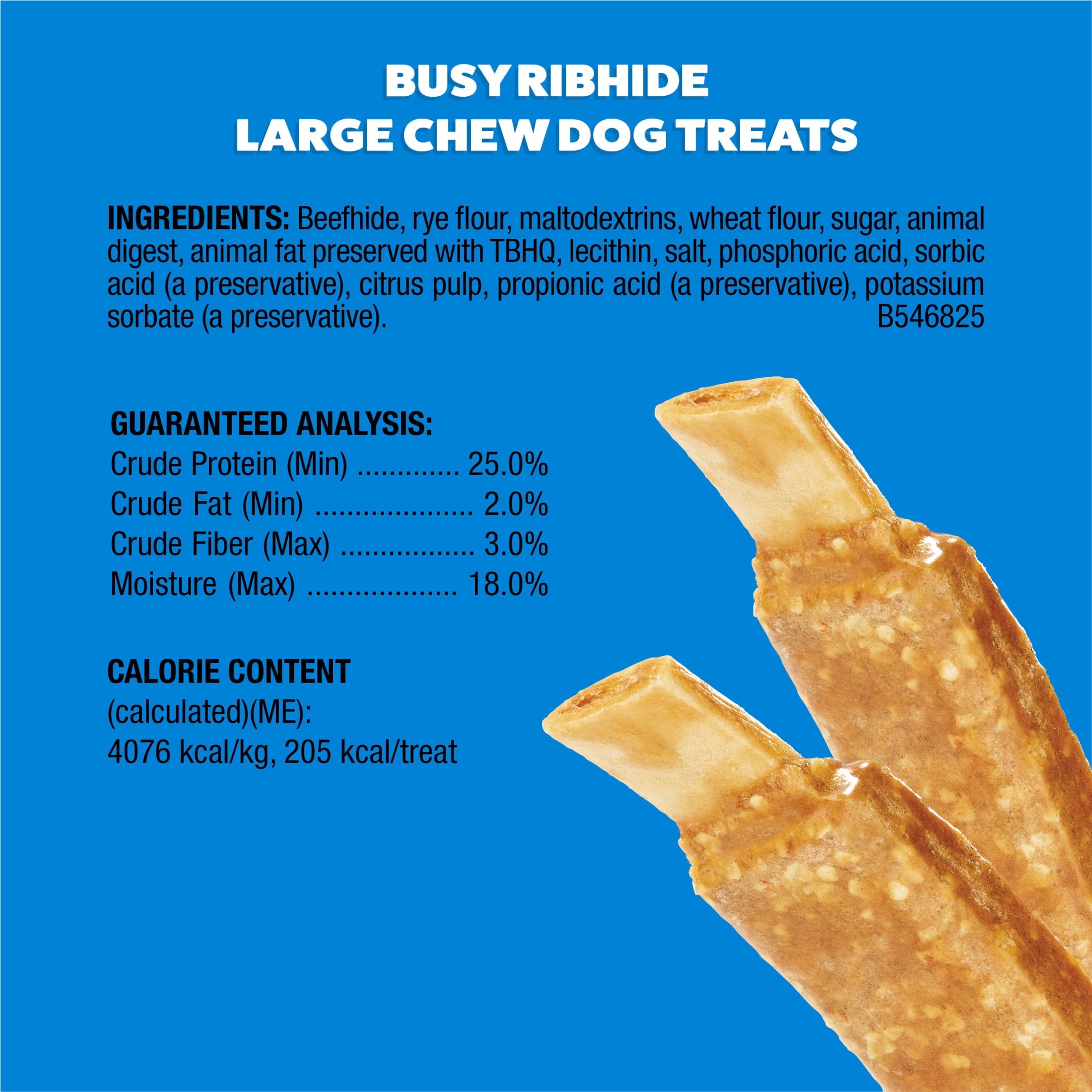 (2 pack) Purina Busy Ribhide Rawhide Long-Lasting Dog Chews for Large Dogs Made with Real Beefhide, 17.5 oz, 10 Pack