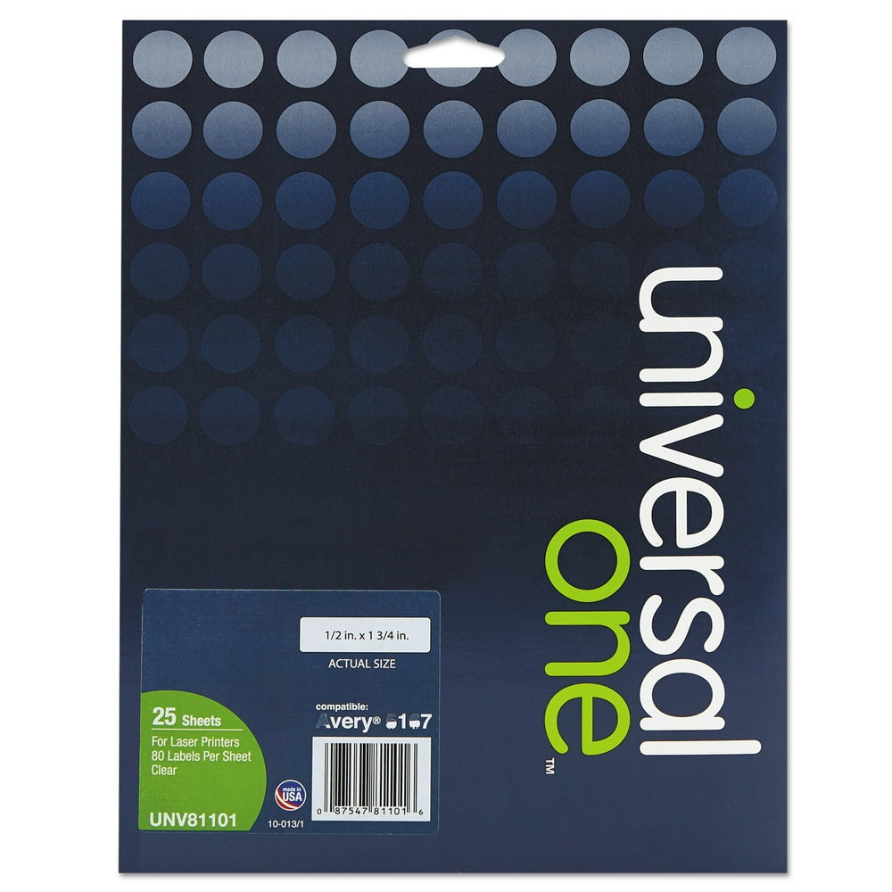 Laser Printer Permanent Labels, 1/2 x 1-3/4, Clear, 2000/Box -UNV81101 - Walmart.com - Walmart.com