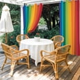 thumbnail image 4 of Outdoor Curtains for Patio Waterproof, Rainbow Striped Outdoor Privacy Panels Grommet, Colorful Gradients Modern Abstract Art Blackout Outside Curtains for Porch/Cabana 54"x108", 1 Panel, 4 of 8