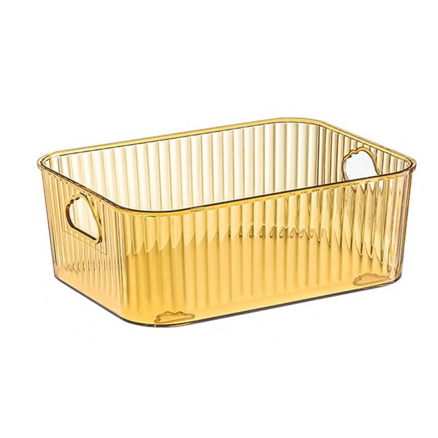 Caja de almacenamiento transparente para refrigerador, organizador de verduras, color amarillo