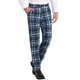 thumbnail image 5 of Pantalones de traje clásicos de ajuste regular de cuadros para hombre Inspire Chic, con frente plano y cintura elástica, 28 azul marino, 5 of 7