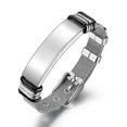 thumbnail image 1 of Pulsera de acero inoxidable para hombre con pulsera curva con correa de malla moderna, 1 of 4