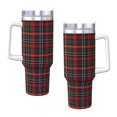 thumbnail image 3 of Regalos personalizados navideños a cuadros para vasos de 40 oz con asa y pajita - Taza de café de viaje de acero inoxidable con tapa - Regalos ideales para mujeres, niñas y niños en cumpleaños y, 3 of 8