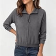 thumbnail image 2 of Axdhxbd Zip Up Cardigan Sweaters for Women Double Zipper Open Front Sweater Ribbed Knit Long Sleeve Cardigans Loose Fit Fall Winter Sweater Coats Free Size, 2 of 7