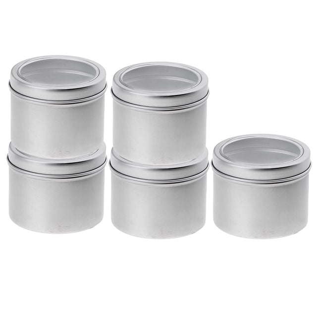 5 Unids 100 Ml Contenedor de de Aluminio Crema para Arte de Uñas Macetas de Maquillaje Pequeñas con Tapas para DIY Artesanía Sunnimix Latas de cosméticos vacías