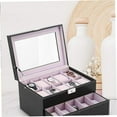 thumbnail image 3 of SURJDE Watch Box Watch Holder Storage Case Watch Display Organizer with 2 Layers 20 Slots for Jewelry Watch, 3 of 7