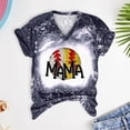 thumbnail image 5 of Mama T Shirts for Women Baseball Print Short Sleeve V Neck T-Shirt Letter Print Loose Fit Tee Shirt Tops Blouses, 5 of 5