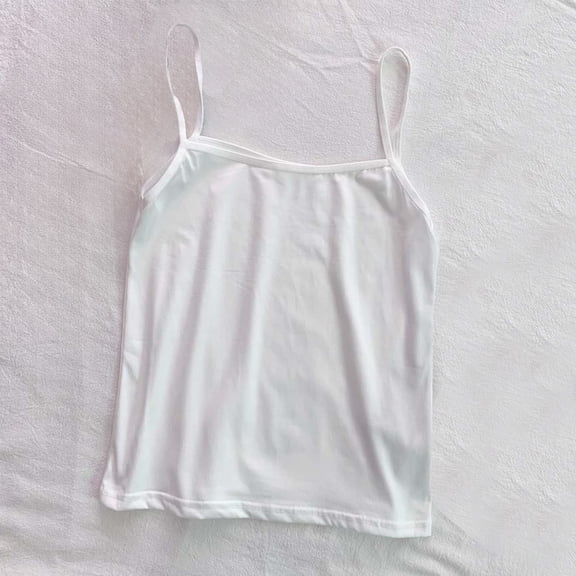 BLCHUNen Camisole Tank Tops for Women Casual Double Lined Loose Basic Layer Sleeveless Summer Spaghetti Strap Undershirts
