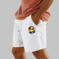 thumbnail image 3 of Pantalones Cortos para Hombre Cintura Elástica con Bolsillos Color Sólido Casual Cordón Suelto Pantalones Cortos de Ejercicio, 3 of 4