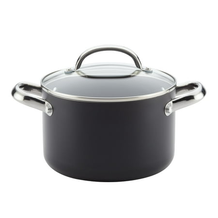 Farberware Buena Cocina Aluminum 4 Quart Non-Stick Black Covered Soup (Best Pots For Making Soup)
