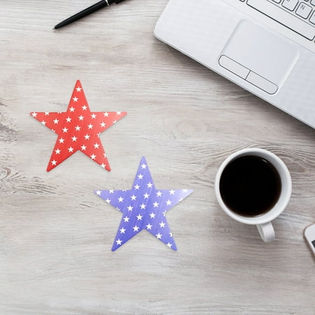 

MyBeauty Star Wood Slice Decorative Multifunctional Lightweight Double-sided Printed Eye-catching Five-pointed Star Wood Ornament for Festival