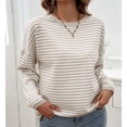 thumbnail image 4 of SWSMCLT Women's Long Sleeve Pullover Sweater Spring Winter Knitwear Soft Pullover Sweaters Knitted Crewneck Fashion Apricot X-Large, 4 of 5