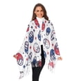 thumbnail image 3 of FORMRS Womens Scarf Winter Soft Long Big Warm Shawls Wrap Tassel Scarves, Cartoon American Football Helmets, 3 of 9