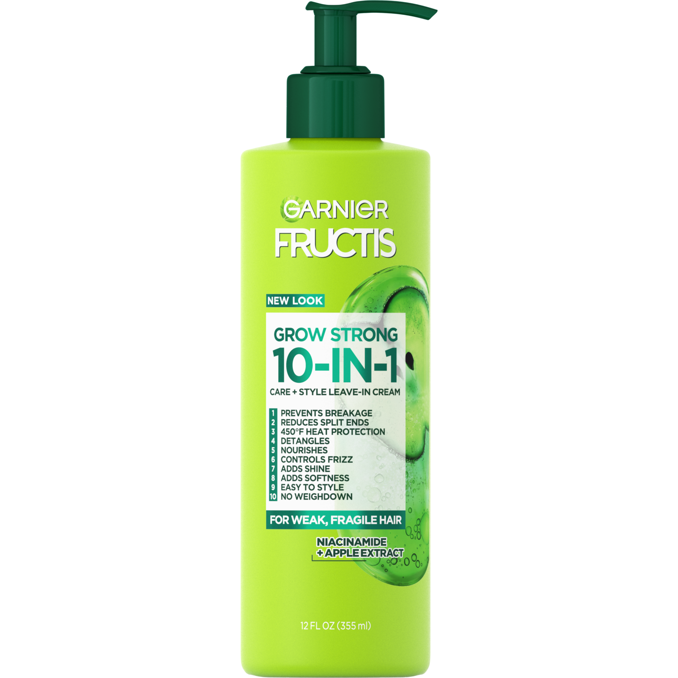 Garnier Fructis Grow Strong 10-in-1 Care and Styling Leave-in Cream, 12 fl oz