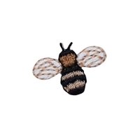 Mini/Small - Bee - Brown/Black - Iron on Applique/Embroidered Patch