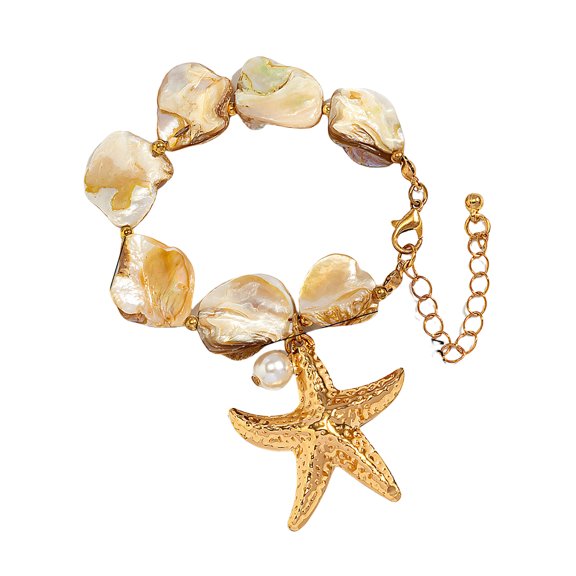 Elegant Beach Themed Jewelry Pearlescent Shell Pendant Necklace Earrings For Casual Outings And Travel