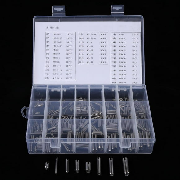 Garosa 280Pcs Stainless Steel Spring Tension Pins Set M1.5 M2 M2.5 M3 M4 M5 M6 M8 with Box, Stainless Steel Spring Pin, Spring Pin Set