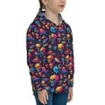 thumbnail image 3 of Salouo colorful Skull Retro Pattern Hoodie Sweatshirt for Youth, Fall Pullover Hoodie Sweatshirt Long-Sleeve Pullover Hooded Sweatshirt-X-Large, 3 of 6