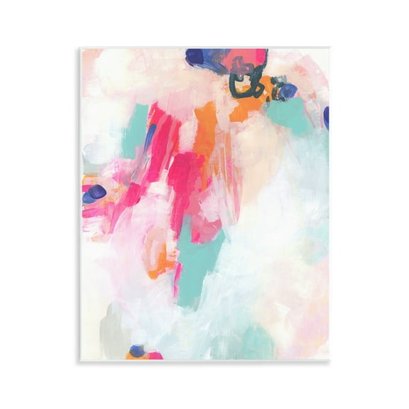 Stupell Industries Pink & Blue Paint Strokes Abstract Painting Unframed Art Print Wall Art, 11 x 14