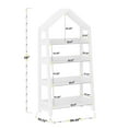 thumbnail image 6 of Buzz & Bloom Kids Open-Style Wooden Bookshelf with 4 Shelves and Covered Triangular Top, White, 6 of 11