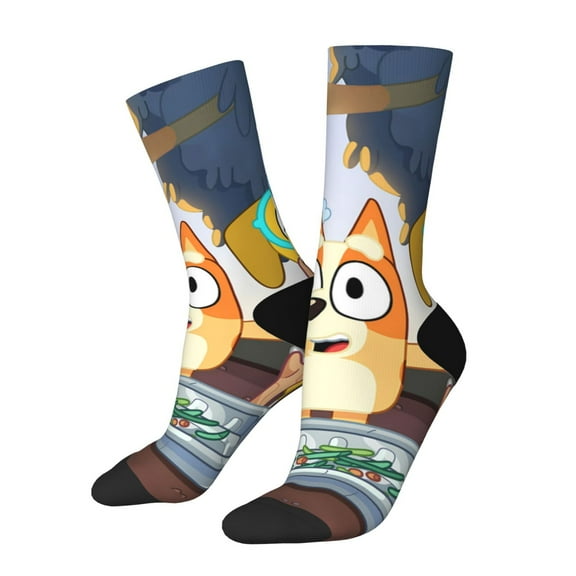 Johaoi Bluey Pattern Crazy Funny Socks for Men Women Colorful Fun Novelty Crew Socks Gifts for Adults Gag Gifts