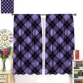 thumbnail image 4 of Plaid Curtains, Halloween Purple Black Buffalo Checked Pattern Window Treatments, Rod Pocket Thermal Insulated Drapes 2 Panel Sets for Bedroom Living Room, 42" W X 54" L, 4 of 8